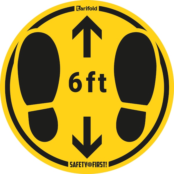 Anti-Slip Safety Floor Marking Stickers, Round, 13-3/4", PK10